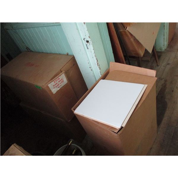 (4) boxes ceiling tiles misc