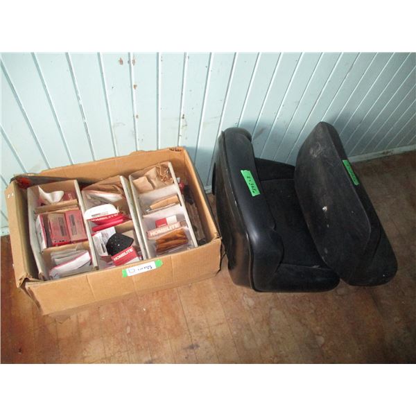 (2) Tractor seats with misc
