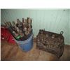 Image 3 : pail of rubber rollers, engine block, misc