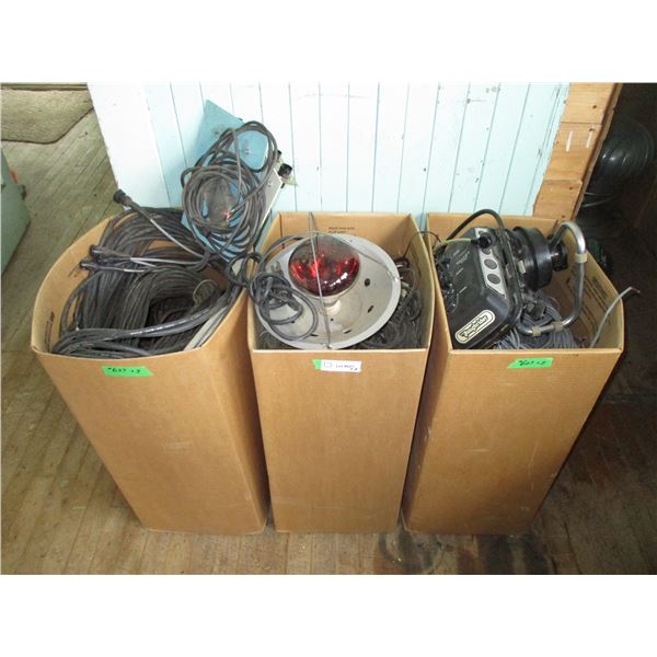 (3) boxes - cables, wires, misc