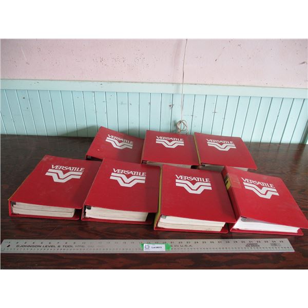 (7) Allis chalmers Combine parts catalogs with tote