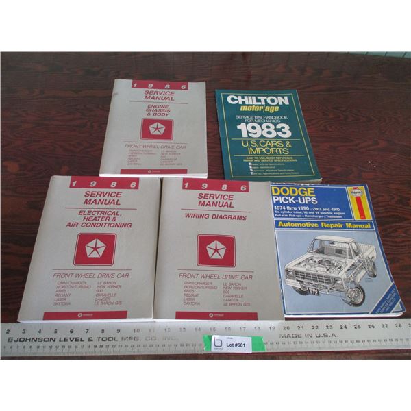 Haynes Dodge pickups, Chrysler service manuals