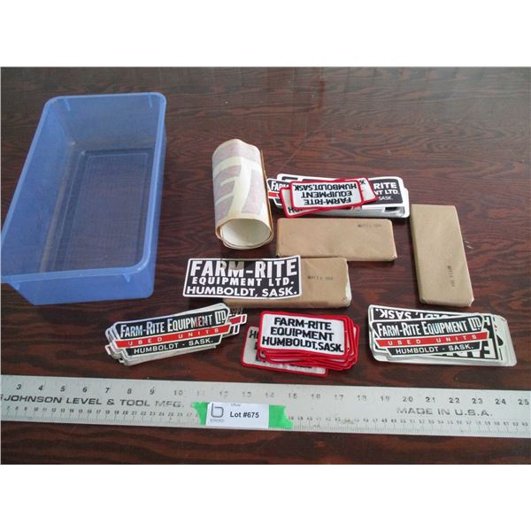 Farm Rite Equipment stickers + patches (NOS)