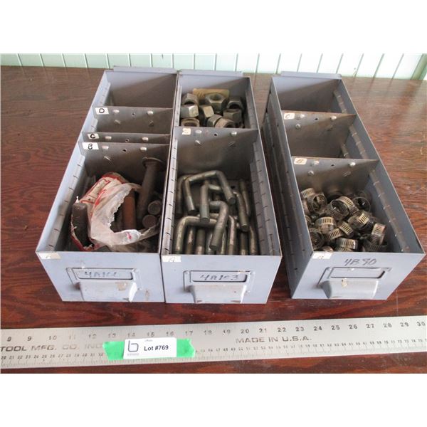 hose clamps, u bolts, 1" nut