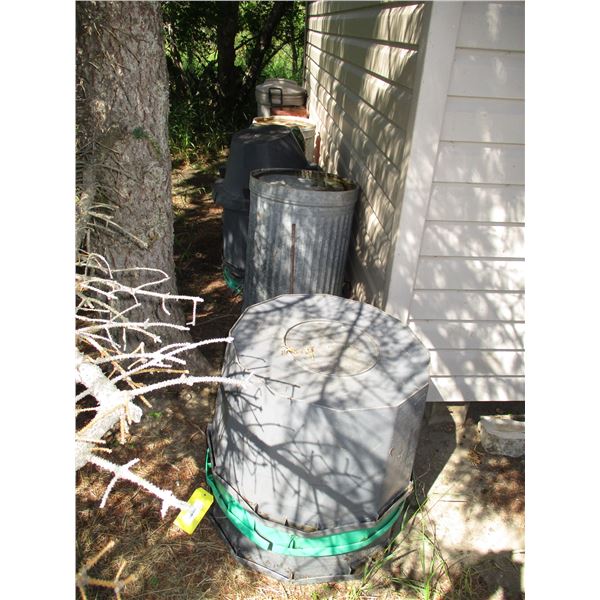 Garage cans, planters, mineral tubs