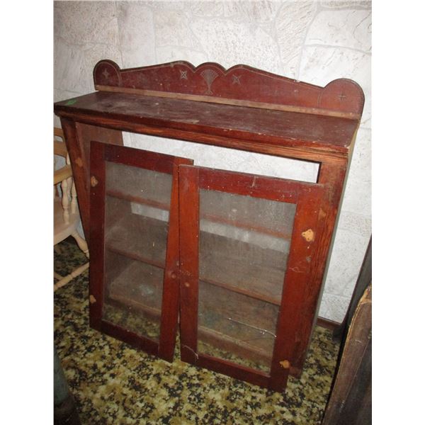 book shelf with glass doors 38x12x37