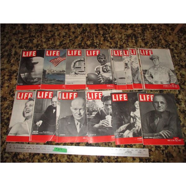 (19) life magazines 1945