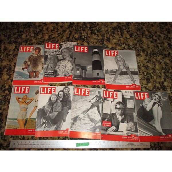 (9) life magazines 1947