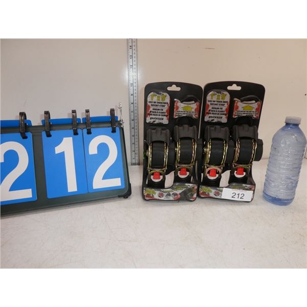 4-1" x 9' Bolt on Truck Ratchet Straps