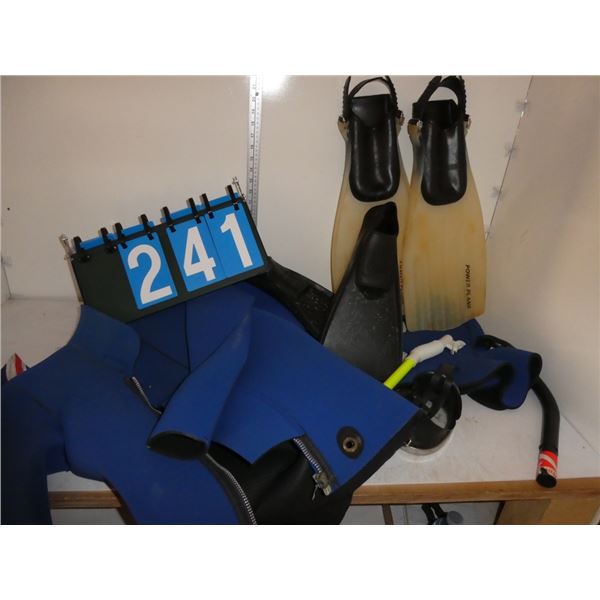 Vintage Diving Gear Wet Suit Size Large