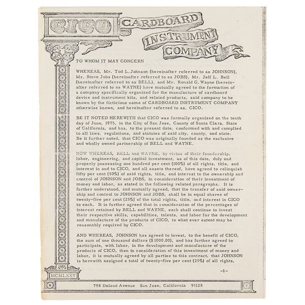 Steve Jobs: 1975 CICO Document with Annotations