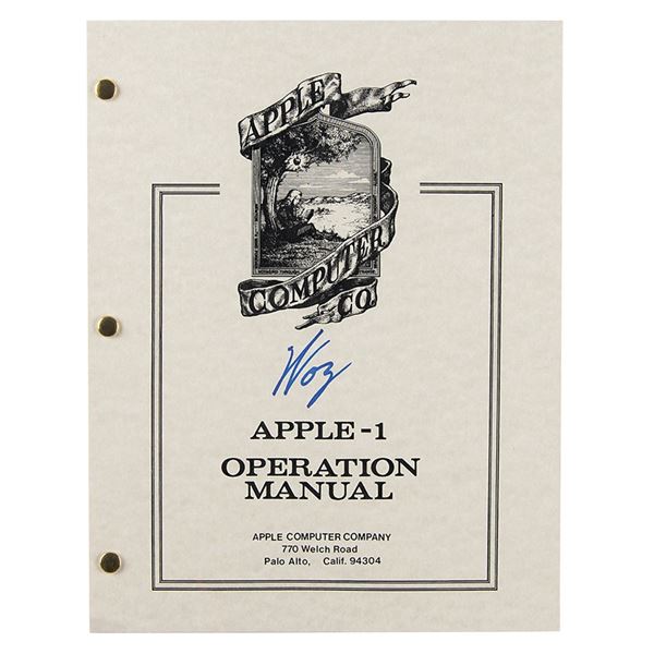 Steve Wozniak Signed Apple-1 Manual