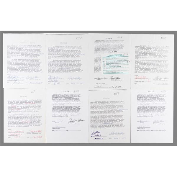 Apple: Sculley, Raskin, Atkinson, GassÃ©e, etc. (8) Documents Signed