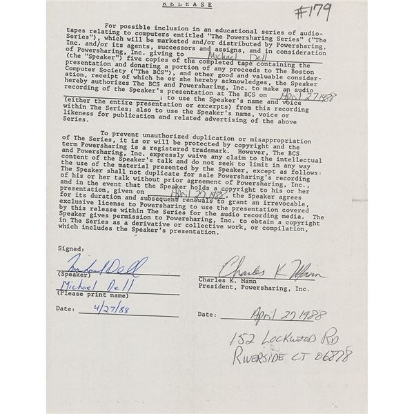 Michael Dell Document Signed