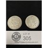 Image 1 : 1963 +1964 Canadian Silver 50 Cent Pcs