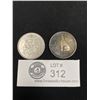 Image 1 : 1966 + 1967 Canadian Silver 50 Cent Pcs