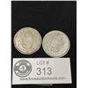Image 1 : 1955 +1957 Canadian Silver 50 Cent Pcs