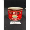 Image 1 : Vintage Folger's One Pound Coffee Tin Nice Graphics