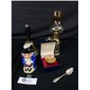 Image 1 : Vintage Farmhouse Bell, Jell-O Spoon, Expo 70 Collectible, Oil Lamp and Toby Mug