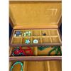 Image 2 : Dove Tailed Wooden Jewelry Box with Jewelry