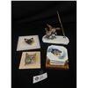 Image 1 : Collectible Lot- Dog Coasters, Cat Tiles and Bird Desk Pen on Marble