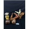 Image 1 : Carved Wood Lot- Mandalay Box Company Cat- John Perry Sculpture, Parrot Bird and Balls