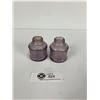 Image 1 : 2 Vintage Purple Glass Ink Wells ( Winnipeg )