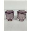 Image 2 : 2 Vintage Purple Glass Ink Wells ( Winnipeg )