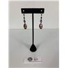Image 1 : Unusual Vintage Cloisene Earrings, Dangling