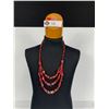 Image 1 : Vintage Ruby Carnival Cut Glass Necklace
