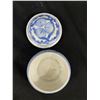 Image 2 : Hand Painted Delft Blue Porcelain Girl Figurine Plus Small Trinket Boxes