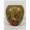 Image 2 : Czechoslovakia 1930's Hand Painted Glass Vase