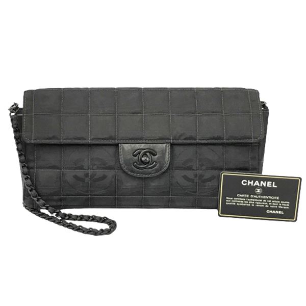 Chanel Black Quilted Nylon New Travel Line Flap Shoulder Bag