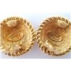 Image 2 : Chanel Gold-tone Metal CC Round Sunburst Logo Clip-on Earrings