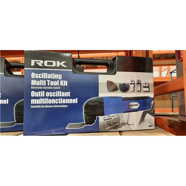 2 ROK OSCILLATING VARIABLE SPEED ELECTRIC MULTI TOOL KITS IN HARD CASE