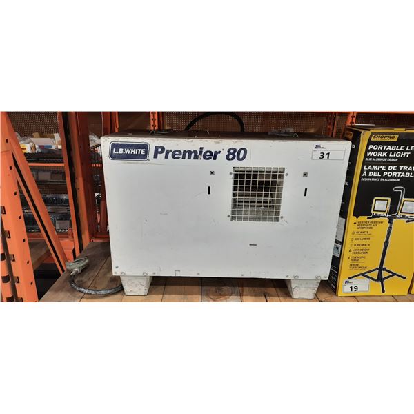 L.B. WHITE PREMIER 80 TEMPORARY PROPANE JOBSITE HEATER