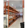 Image 2 : 10 BAYS OF ORANGE 12' TALL 24" DEPTH 8' WIDE CROSSBAR ADJUSTABLE INDUSTRIAL PARTS RACKING