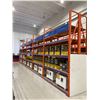 Image 2 : 10 BAYS OF ORANGE 12' TALL 24" DEPTH 8' WIDE CROSSBAR ADJUSTABLE INDUSTRIAL PARTS RACKING