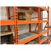 Image 5 : 8 BAYS OF ORANGE 12' TALL 24" DEPTH 8' WIDE CROSSBAR ADJUSTABLE INDUSTRIAL PARTS RACKING & 2 BAYS