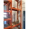 Image 2 : 2 BAYS OF ORANGE 12' TALL 24" DEPTH 8' WIDE CROSSBAR ADJUSTABLE INDUSTRIAL PARTS RACKING, 1 BAY OF