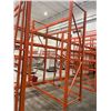 Image 2 : 6 FREESTANDING BAYS OF ORANGE 12' TALL 24" DEPTH 8' WIDE CROSSBAR ADJUSTABLE ONE-SIDED INDUSTRIAL