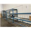 Image 1 : 3 BAYS OF BLUE LENGTH 8' TALL 42" DEPTH 107" WIDE CROSSBAR INDUSTRIAL PALLET RACKING WITH DECKS, &