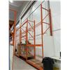 Image 1 : 3 BAYS OF ORANGE 14' TALL 42" DEPTH 8' WIDE CROSSBAR ADJUSTABLE INDUSTRIAL PARTS RACKING