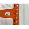 Image 3 : 3 BAYS OF ORANGE 14' TALL 42" DEPTH 8' WIDE CROSSBAR ADJUSTABLE INDUSTRIAL PARTS RACKING