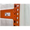 Image 3 : 3 BAYS OF ORANGE 14' TALL 42" DEPTH 8' WIDE CROSSBAR ADJUSTABLE INDUSTRIAL PARTS RACKING