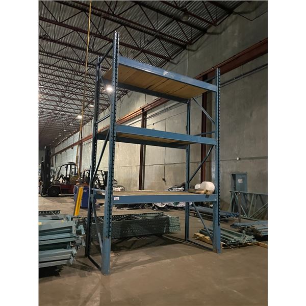 15 - 9' TALL UPRIGHTS 48" DEPTH WITH APPROXIMATELY 50 8' 10" CROSSBARS AND ASSORTED PALLET RACKING