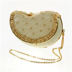 Ostrich Egg Lemon Wedge Shaped Clutch Purse (ACT-032)