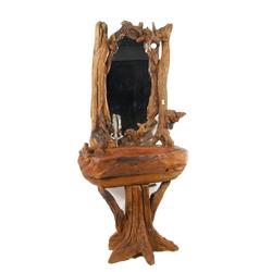 Antique Teak Feed Trough Sink Vanity (ANT-364)