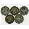 Image 1 : 5 US Barber Qtr. Dollar Coin Lot  (COI-307)