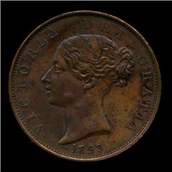 1853 Gt. Britian 1/2 Penny High Grade (COI-3469)